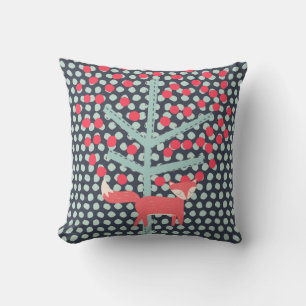 Retro Fox Throw Pillow