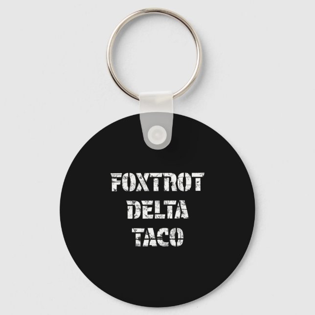 Retro Foxtrot Delta Taco  Keychain (Front)