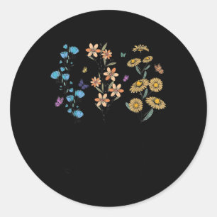 Retro Foxtrots Deltas Tangos Flower  Classic Round Sticker