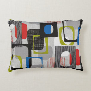 Retro Framed Grey Decorative Pillow