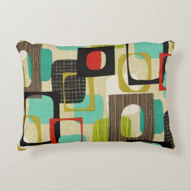 Retro Framed Tan Decorative Pillow (Front)