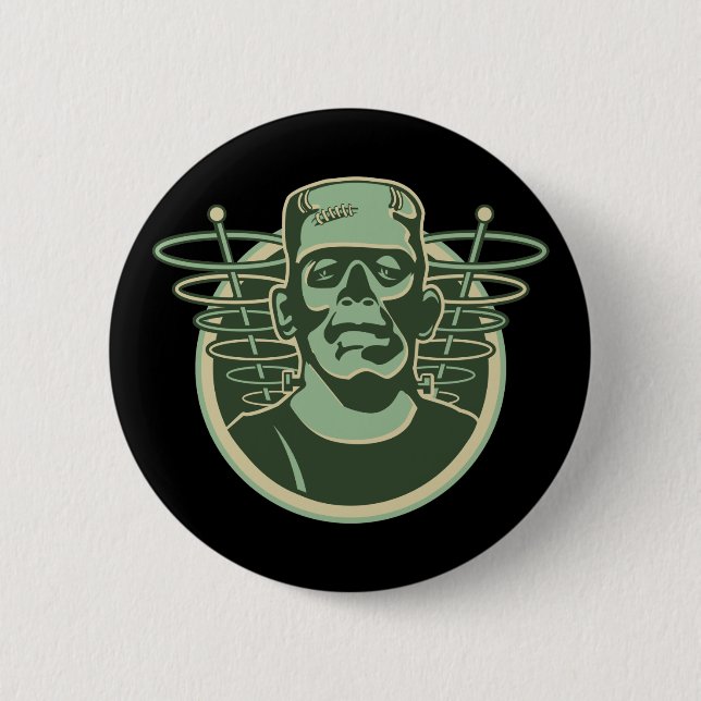 Retro Frankenstein 2 Inch Round Button (Front)