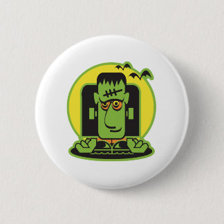 retro frankenstein design 2 inch round button