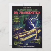 Retro Frankenstein Laboratory Awakens Halloween