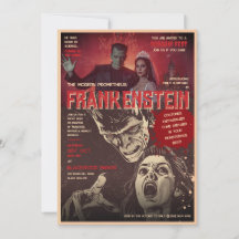 Retro Frankenstein Vintage Horror Halloween Party