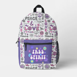 Retro Free Spirit Printed Backpack