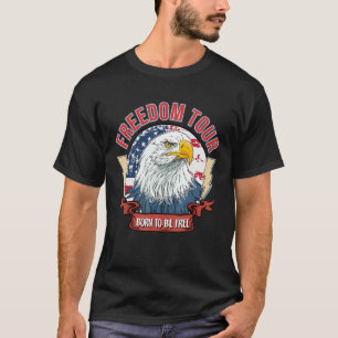Retro Freedom Tour 1776 America 4th Of July Eagle  T-Shirt
