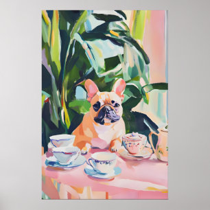 Retro French Bulldog Poster, French Bulldog Oil Poster