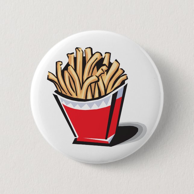 retro french fries design 2 inch round button (Front)