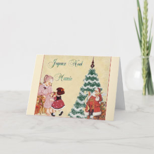 Retro French Joyeux Noël Mamie Christmas Card