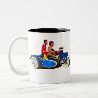 RETRO FRENCH MOTOROCYCLE + SIDECAR MUG