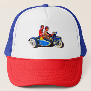 RETRO FRENCH MOTOROCYCLE + SIDECAR TRUCKER HAT