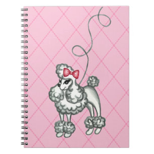 Retro French Pink Poodle School Class Notebook