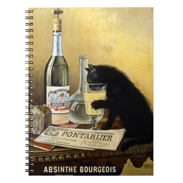 Retro french poster "absinthe bourgeois" notebook (Front)