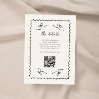 Retro French Wedding Hand Drawn QR Code Details