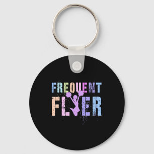 Retro Frequent Flyer Cheerleading Team Cheerleader Keychain