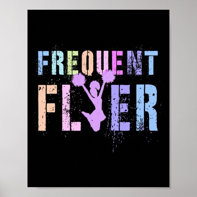 Retro Frequent Flyer Cheerleading Team Cheerleader Poster (Front)
