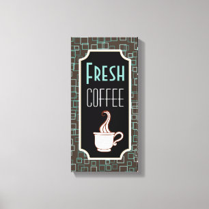 Retro Fresh Coffee Shop Wall Art Kitchen Sign Gift