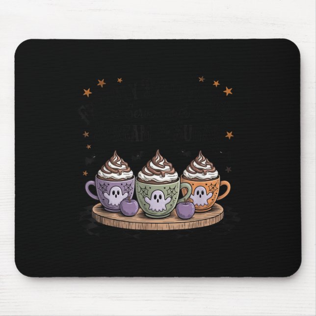 Retro Freshly Boo'd Coffee Lovers Boujee Ghost Hal Mouse Pad (Front)