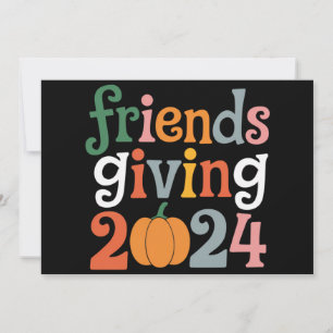 Retro Friends Giving 2024 Thanksgiving Fall Holiday Card