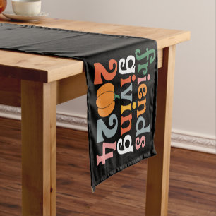 Retro Friends Giving 2024 Thanksgiving Fall Short Table Runner