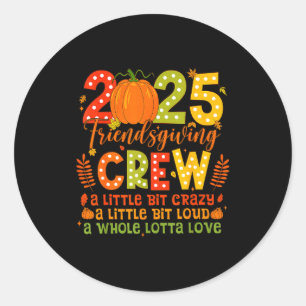 Retro Friendsgiving Squad 2025 Thanksgiving Group Classic Round Sticker