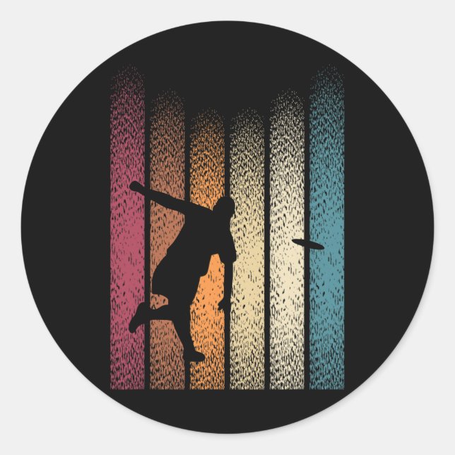 Retro Frisbee Disc Golf _3  Classic Round Sticker (Front)