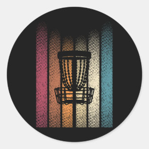 Retro Frisbee Disc Golf _5 Classic Round Sticker