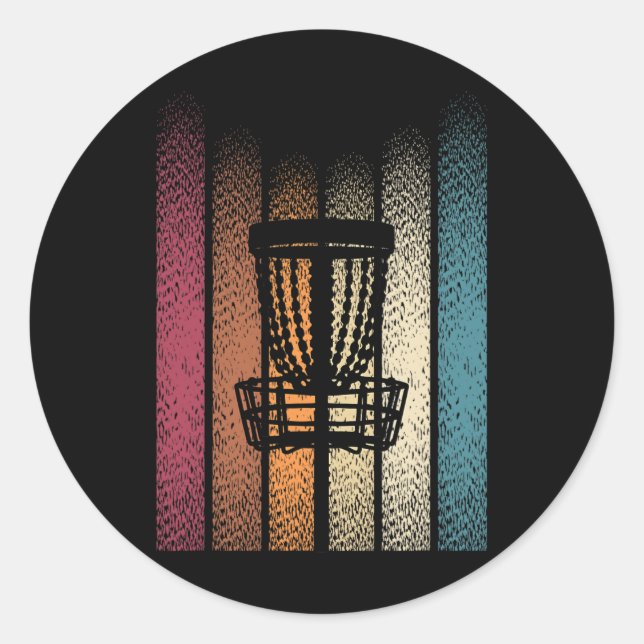 Retro Frisbee Disc Golf _5  Classic Round Sticker (Front)