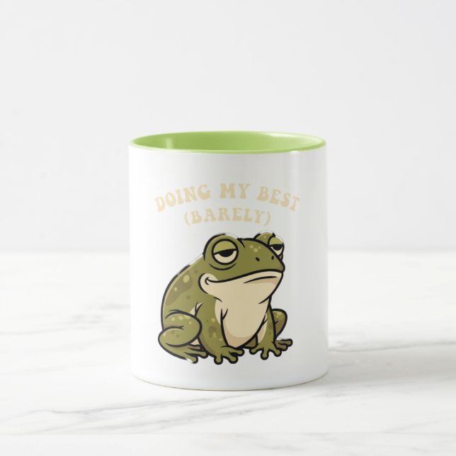 Retro Frog Bare Minimum Color Inside Mug (Centre)