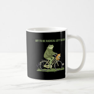 Retro frog bicycle cat off to be radical left scum coffee mug