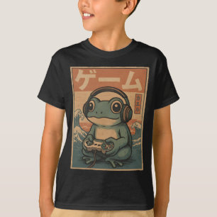 Retro Frog Gamer Japanese Poster Art T-Shirt
