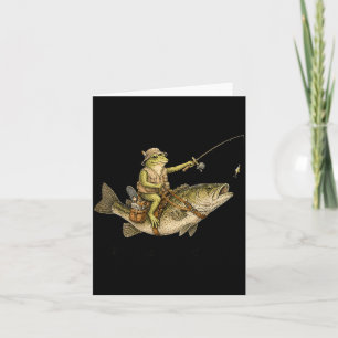Retro Frog Meme B Fishing Dad Fish At Dawn Fathers Card