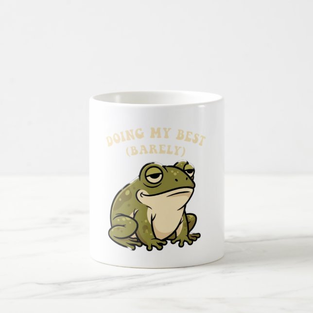 Retro Frog Minimal Effort White Mug (Centre)