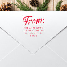 Retro "From" Script Christmas Return Address
