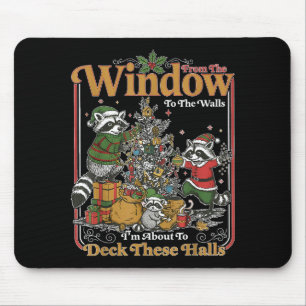 Retro From The Windows To The Walls Funny Raccoon  Mouse Pad