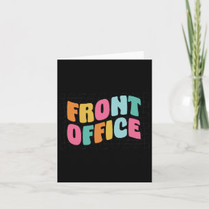 Retro Front Office Chequered Admin Team First Day Card