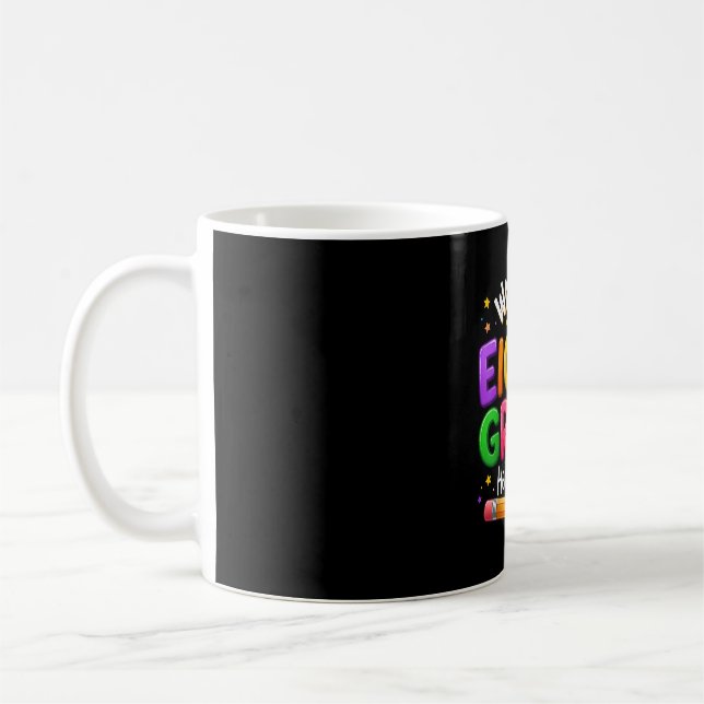 Retro front office squad happy first day of school coffee mug (Left)