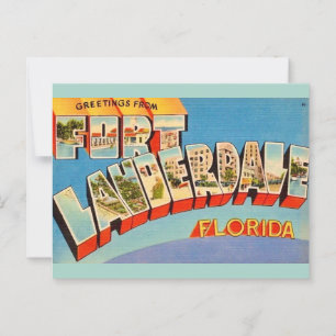 Retro Ft Lauderdale Florida Postcard