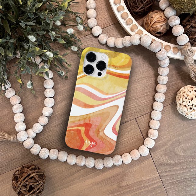 Retro Fun Abstract Stripe Name Modern Inspirivity  Case-Mate iPhone Case (Creator Uploaded)