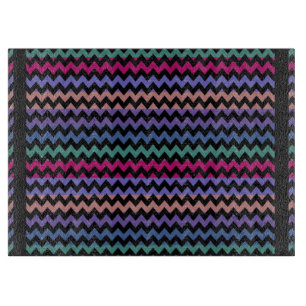 Retro Fun Colourful Chevron Pattern 7 Cutting Board