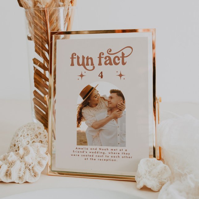 Retro Fun Fact Wedding Photo Table Number (Creator Uploaded)