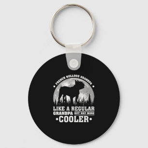 Retro Fun French Bulldog Grandpa Father's Day  Keychain