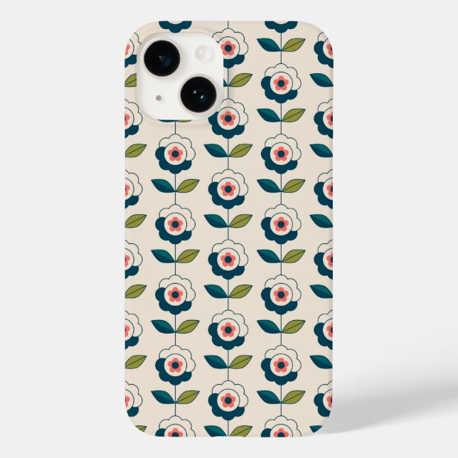 Retro Fun Garden Flower Pattern Case-Mate iPhone Case (Back)