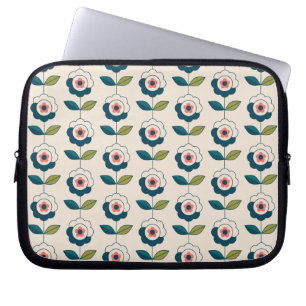 Retro Fun Garden Flower Pattern Laptop Sleeve