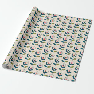 Retro Fun Garden Flower Pattern Wrapping Paper