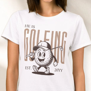 Retro Fun Humour Brown Personalized Golf Wife T-Shirt