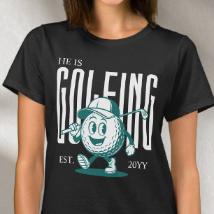 Retro Fun Humour White Personalized Golf Wife T-Shirt