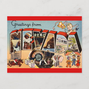 Retro Fun Nevada Greeting Postcard