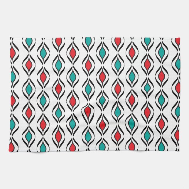 Retro Fun Patterns Kitchen Towel (Horizontal)